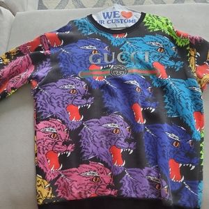 Gucci Rainbow Tiger Intarsia Sweatshirt